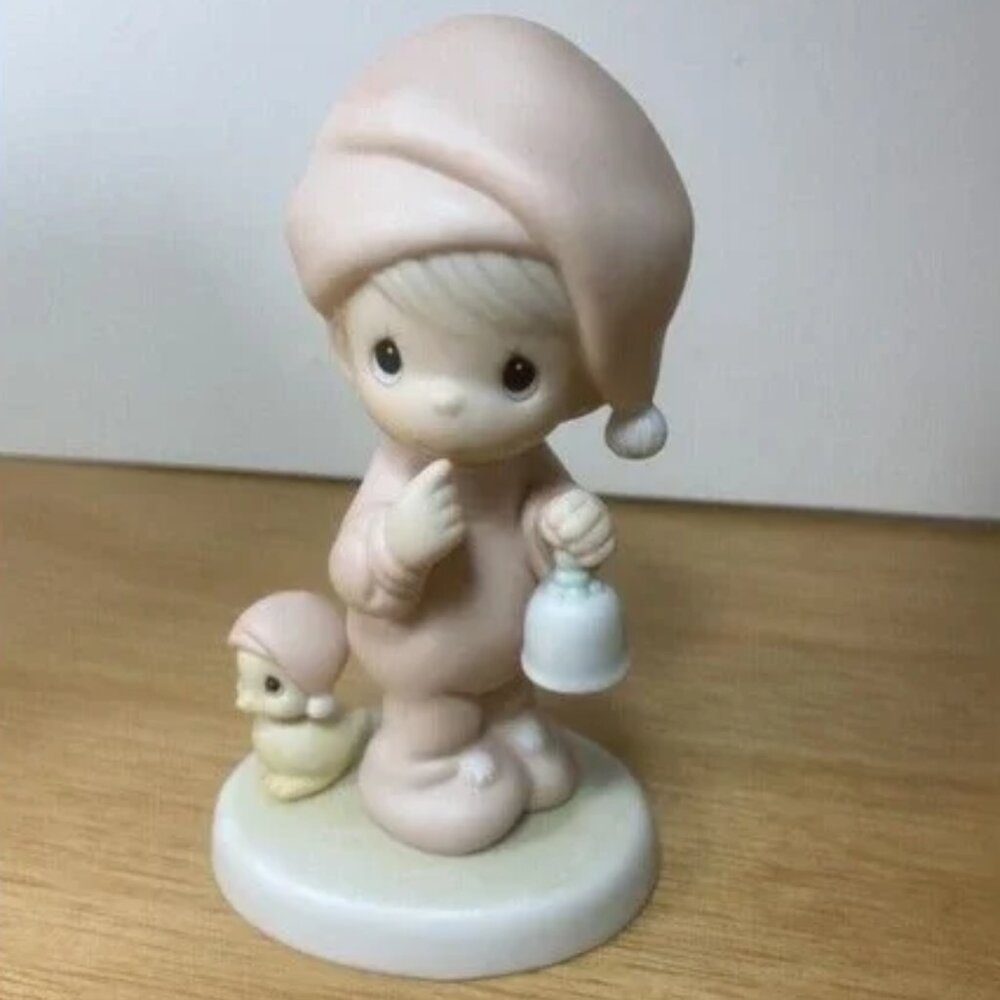 Precious Moments “A Special Chime For Jesus” Figurine Chick Bell 5" Collectible